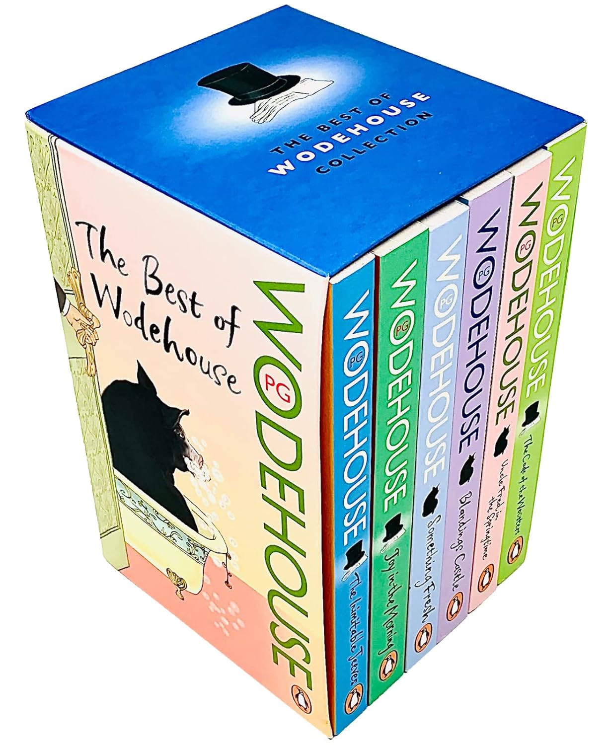 The Best of Wodehouse 6 Books Collection Set by P.G. Wodehouse - paperback back covers with book blurbs for classic Jeeves and Blandings Castle stories