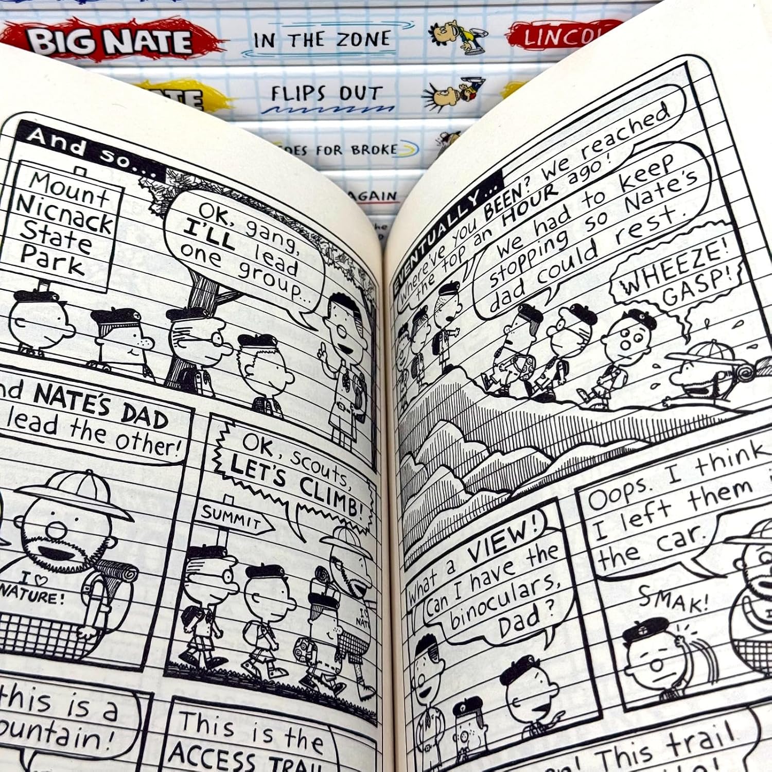 Big Nate 8 Books Collection Box Set by Lincoln Peirce - close-up of paperback covers