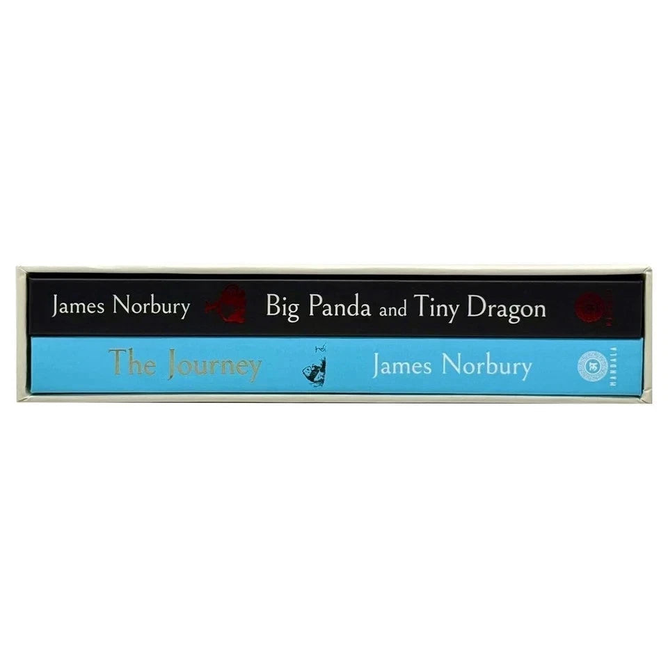 Spines of the Big Panda and Tiny Dragon 2 book hardback collection set by James Norbury