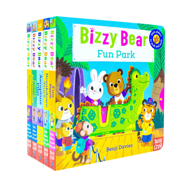 Bizzy Bear 5 Books Collection Set by Benji Davies - Board Book set for Ages 0-5 including Fun Park and Breakdown Truck