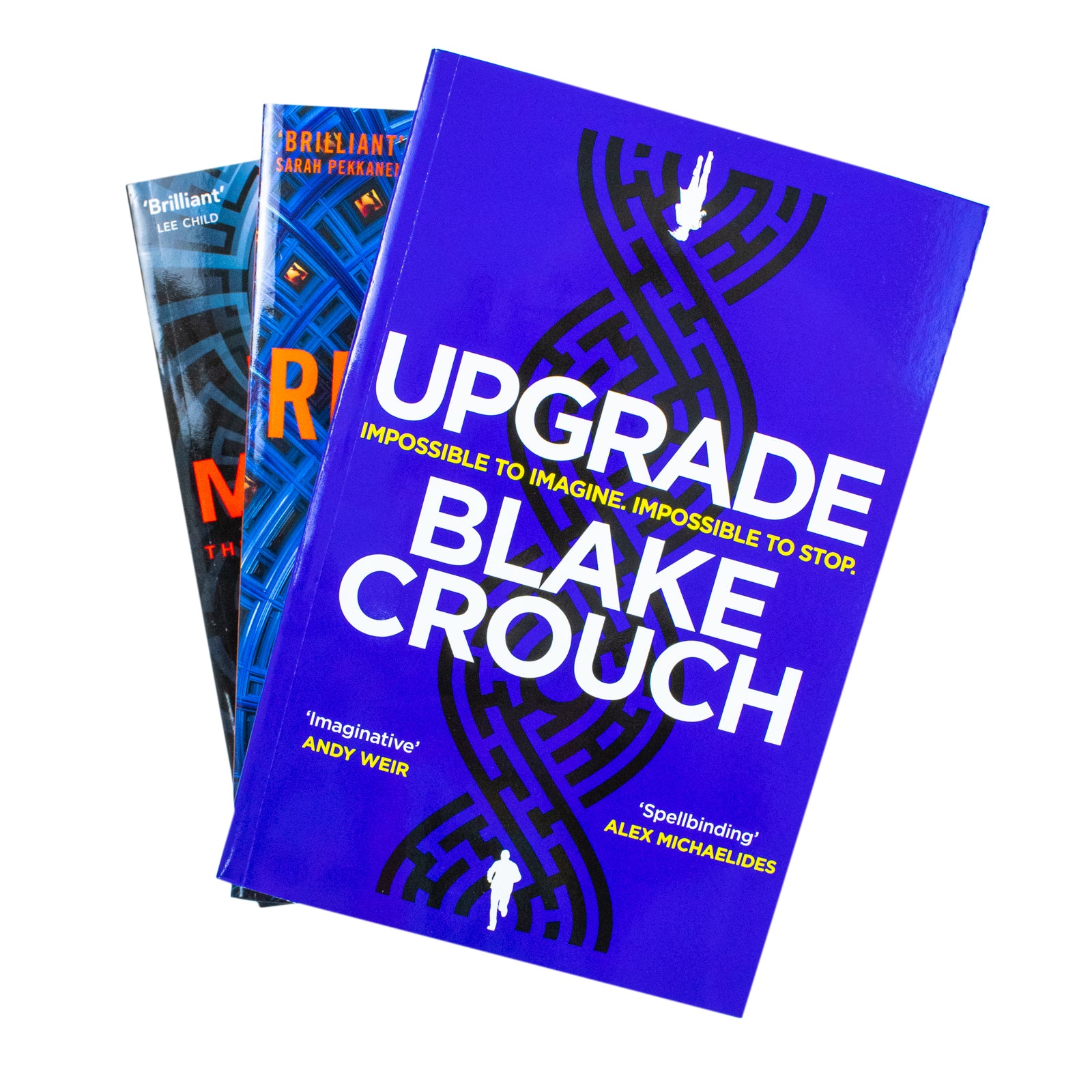 Blake Crouch 3 Books Collection Set - Dark Matter, Recursion and Upgrade - Paperback Books Stacked