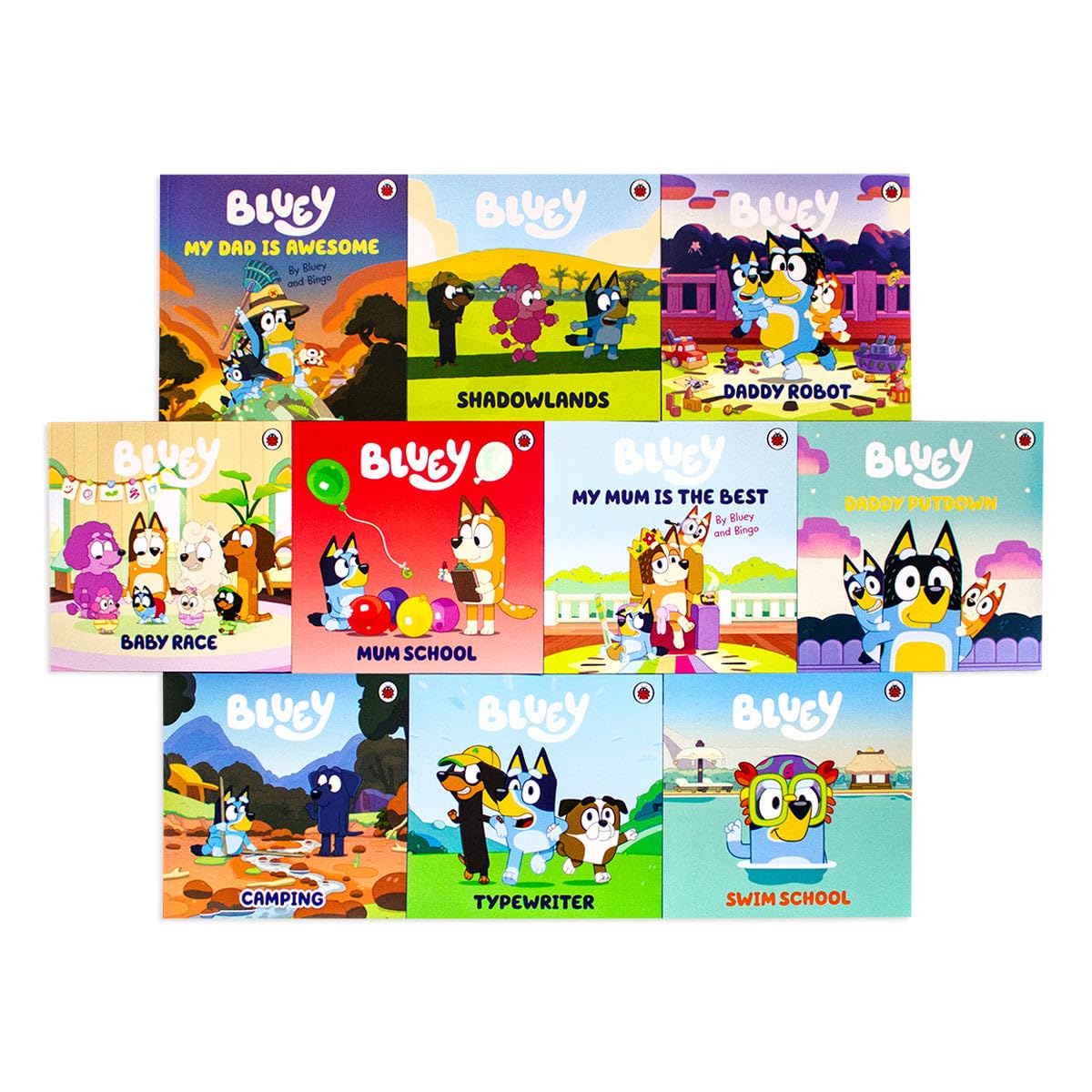 Bluey Gotta Be Done! box set showing all 10 individual paperback picture book titles
