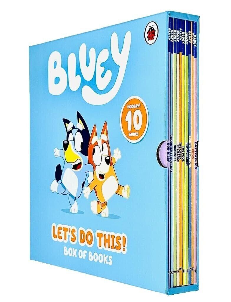 Bluey Let's Do This! 10 Book Collection Box Set paperback - Butterflies, Bingo, The Beach and more - Ages 3-7