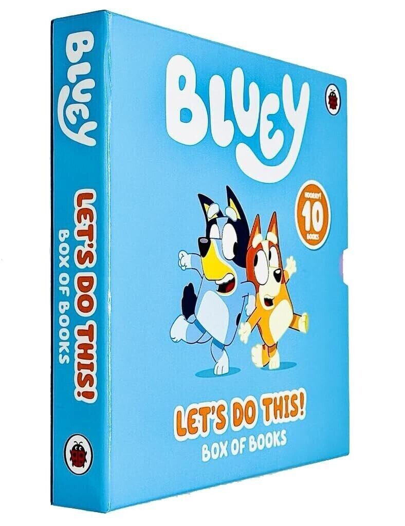 Bluey Let's Do This! 10 Book Collection Box Set paperback slipcase side view - Ages 3-7