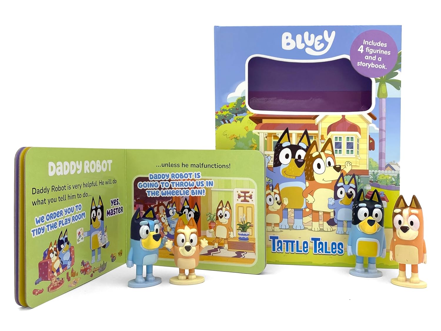 Bluey Tattle Tales colourful storybook pages featuring Bluey characters