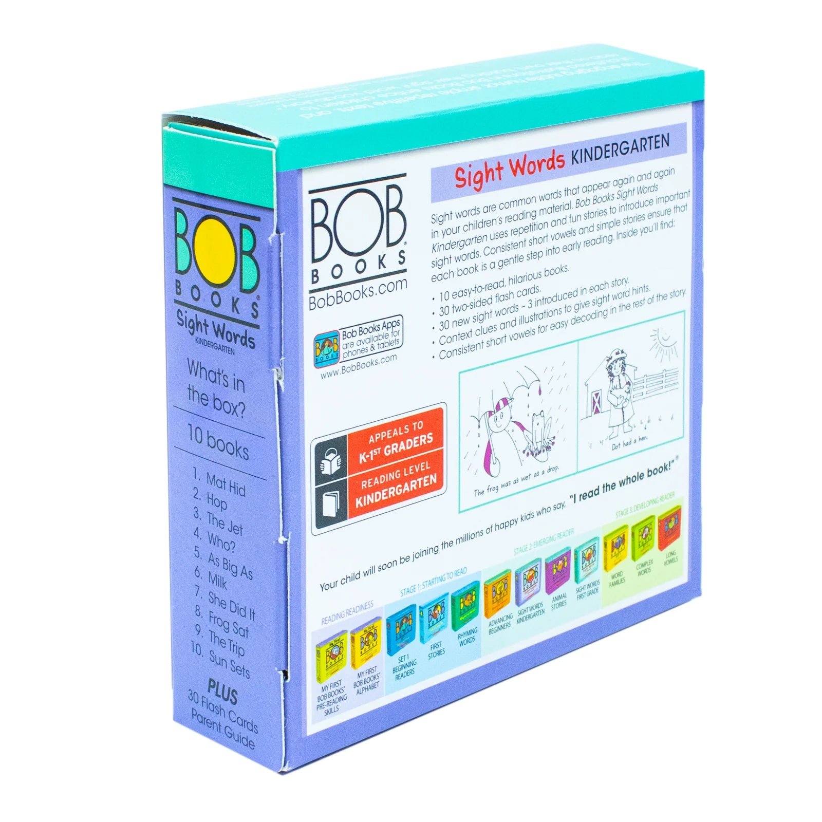 Bob Books Sight Words Kindergarten 10 individual paperback books and flashcards