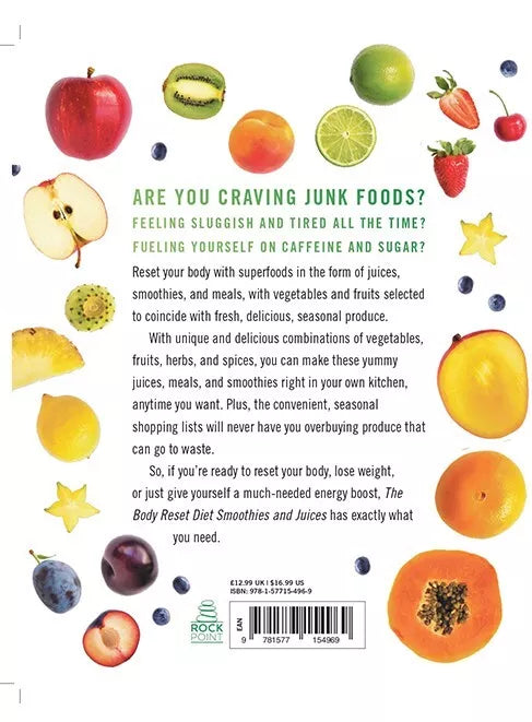 The Body Reset Diet Smoothies and Juices by Shauna R. Martin - paperback back cover with recipe details