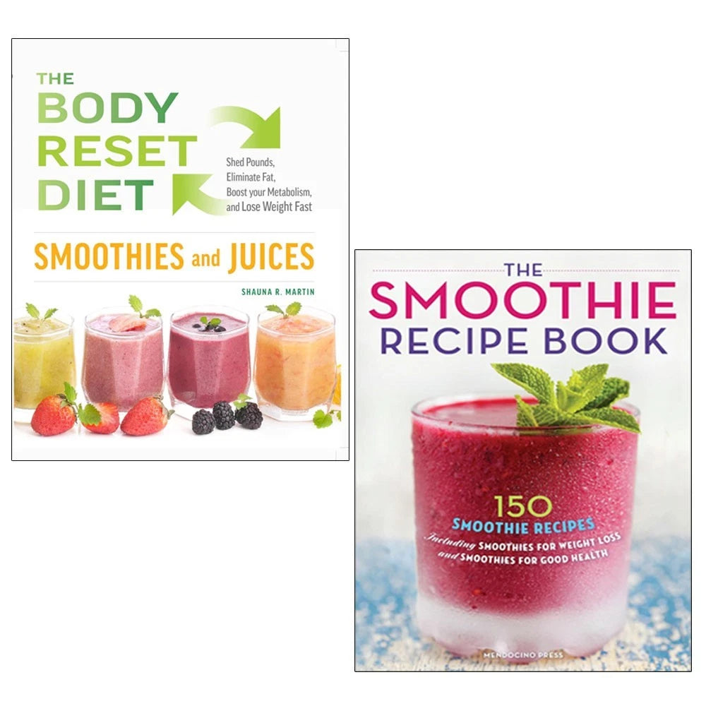 Body Reset Diet Smoothies and Juices and The Smoothie Recipe Book 2 books collection set, paperback, front cover