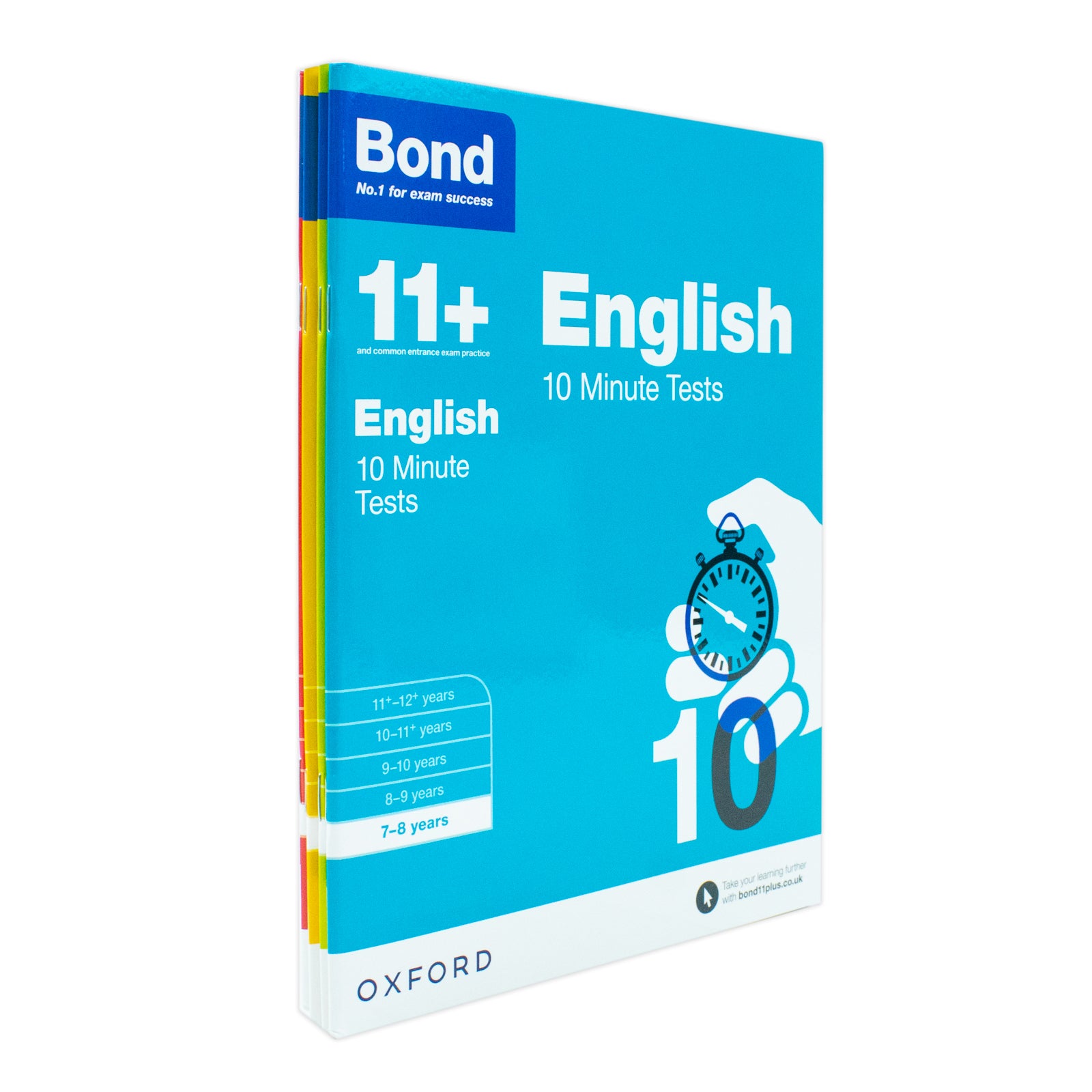 Bond 11+ 10 Minute Tests 4 book set for ages 7-8 - English, Maths, Verbal and Non-verbal Reasoning paperback