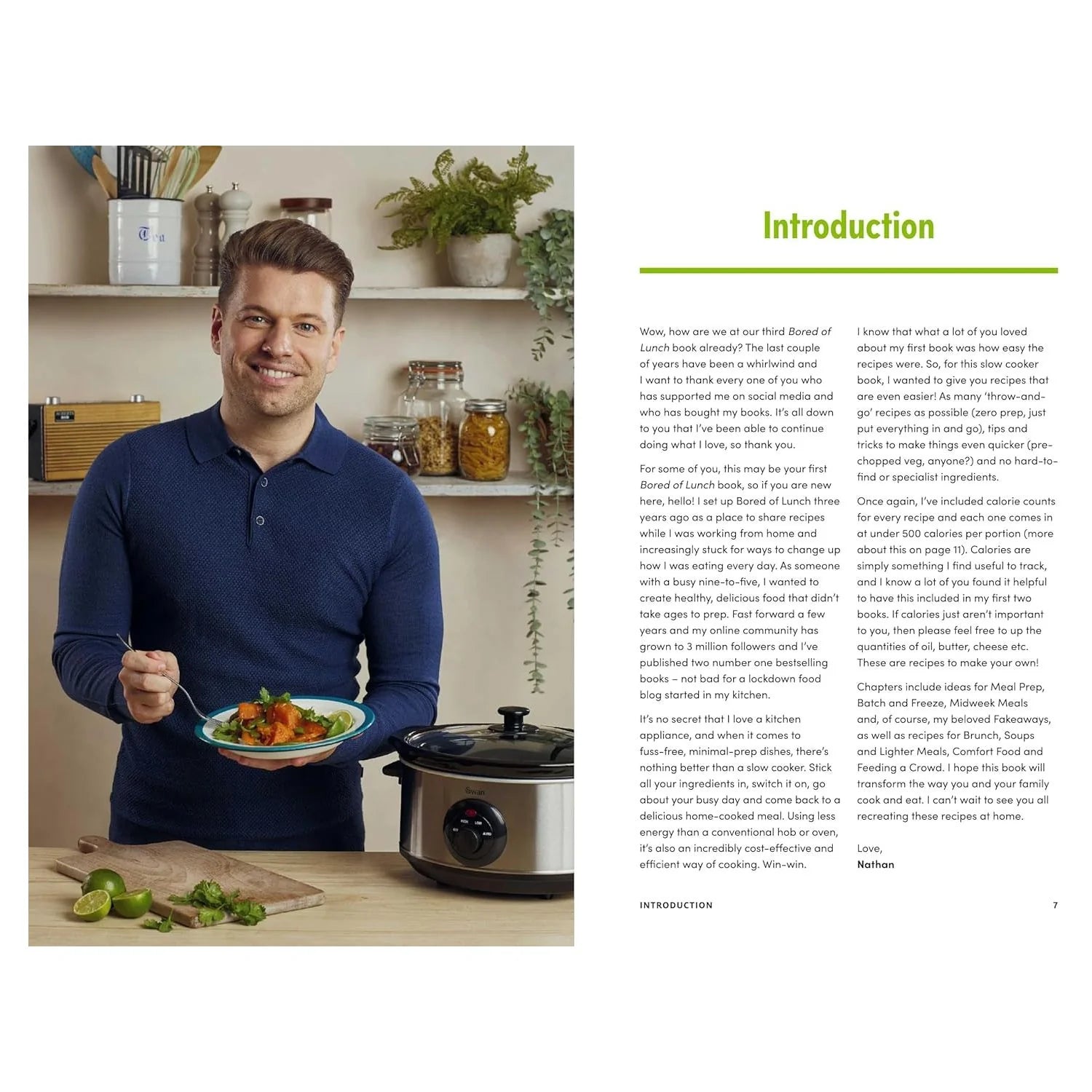 Bored of Lunch Healthy Slow Cooker: Even Easier by Nathan Anthony - Hardback back cover with recipe details