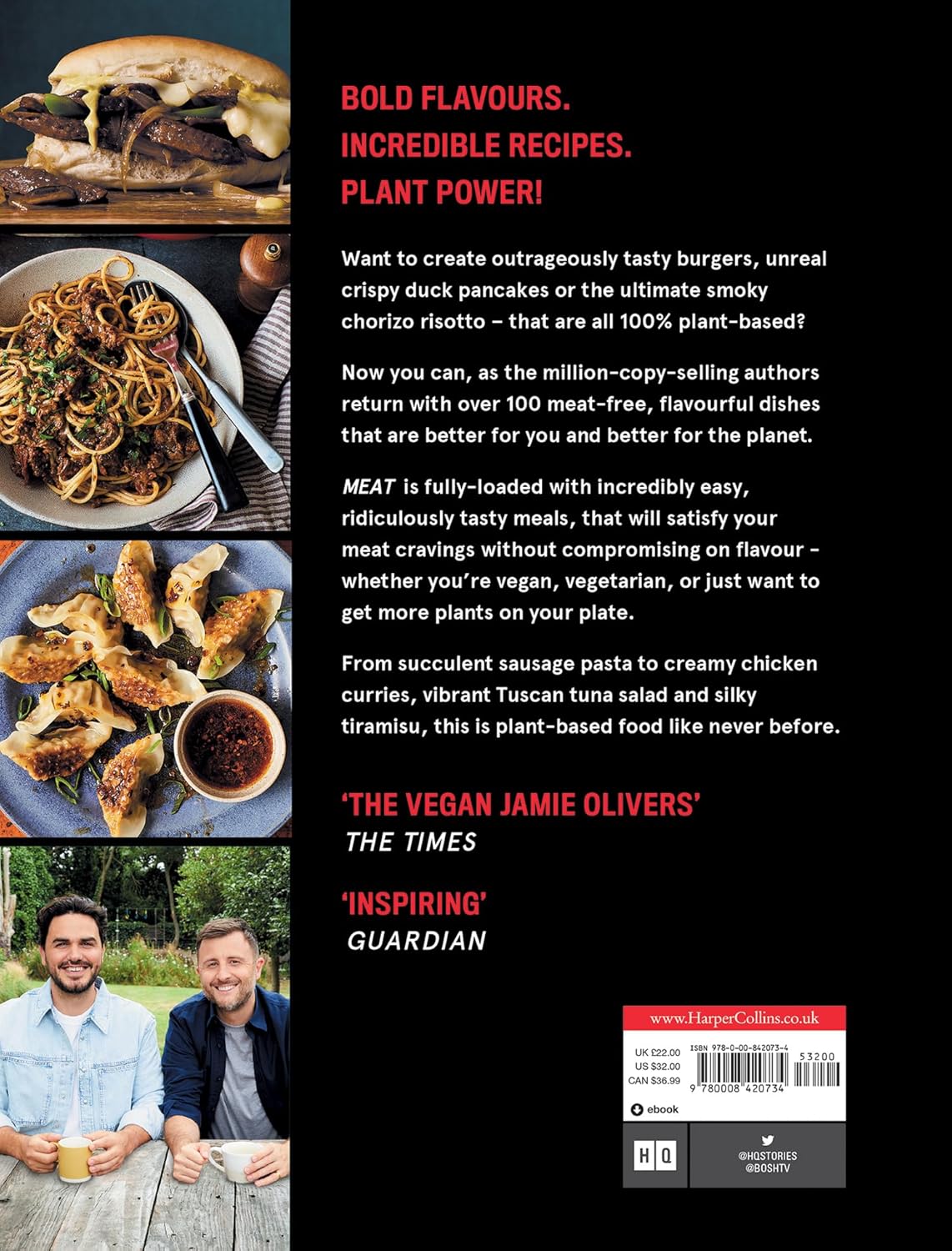 BOSH! Meat vegan cookbook by Henry Firth and Ian Theasby - hardback book detail view