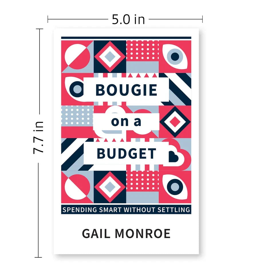 Full cover spread of Bougie on a Budget by Gail Monroe, brand new paperback book