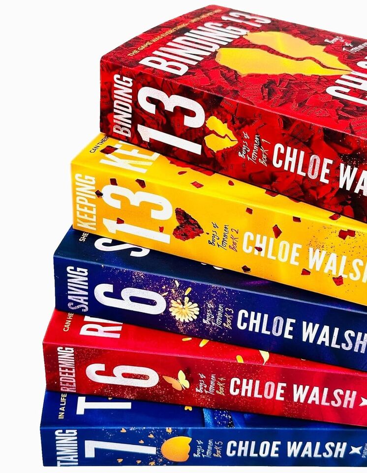 Boys of Tommen series by Chloe Walsh - Binding 13 and Keeping 13 paperback covers