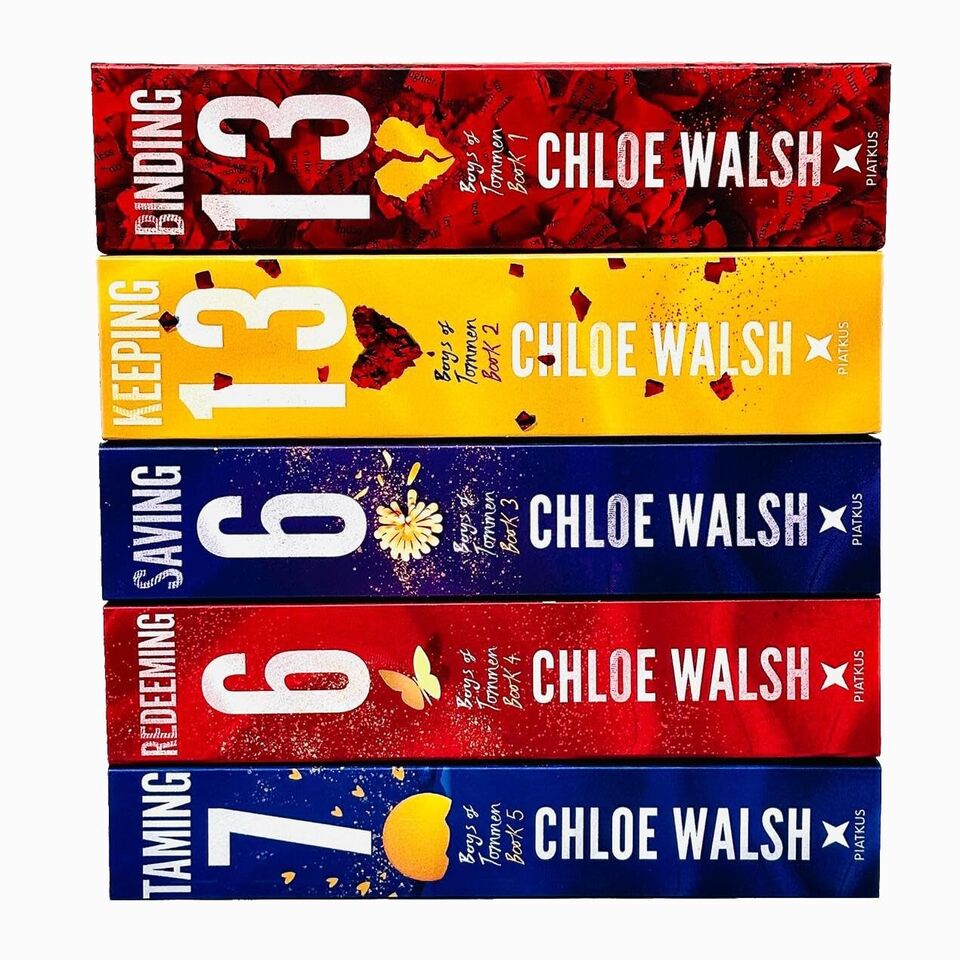 Boys of Tommen series by Chloe Walsh - Saving 6 and Redeeming 6 paperback covers
