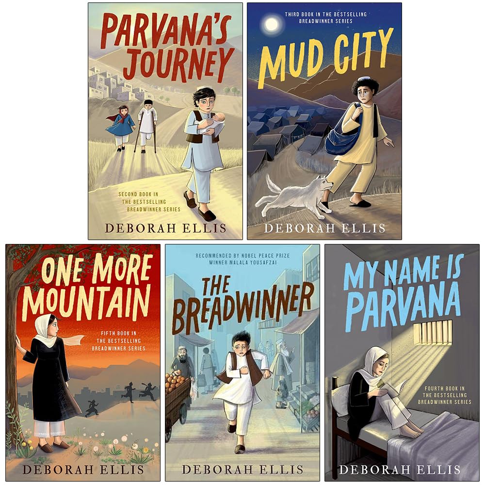 Breadwinner Series by Deborah Ellis paperback box set - Parvana's Journey and Mud City covers