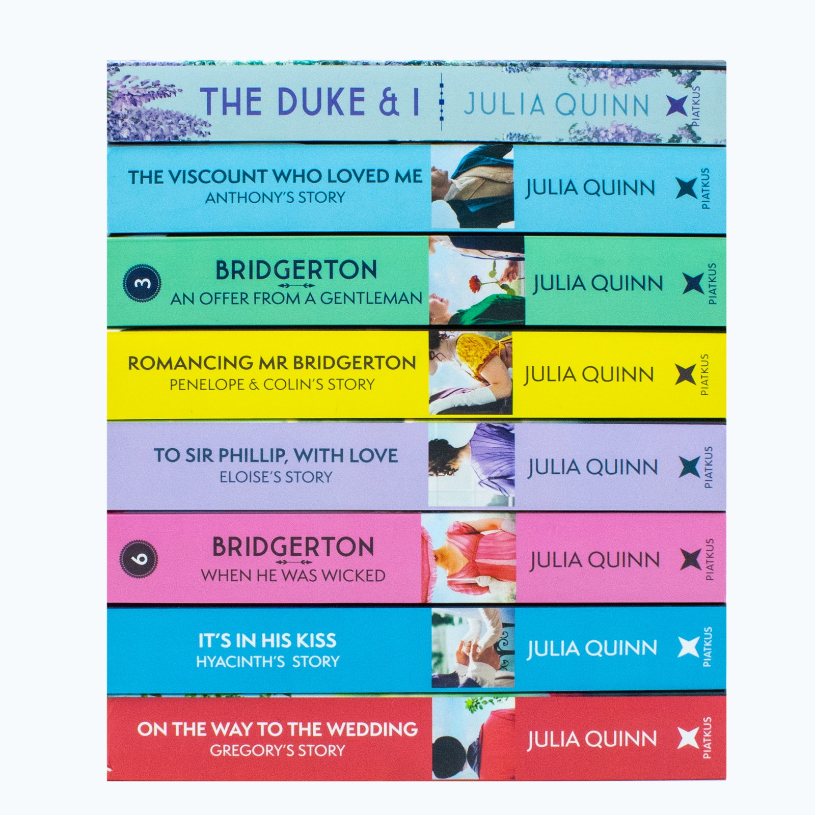 Bridgerton Family Series Books 1-8 Collection Set by Julia Quinn - Paperback - front cover artwork