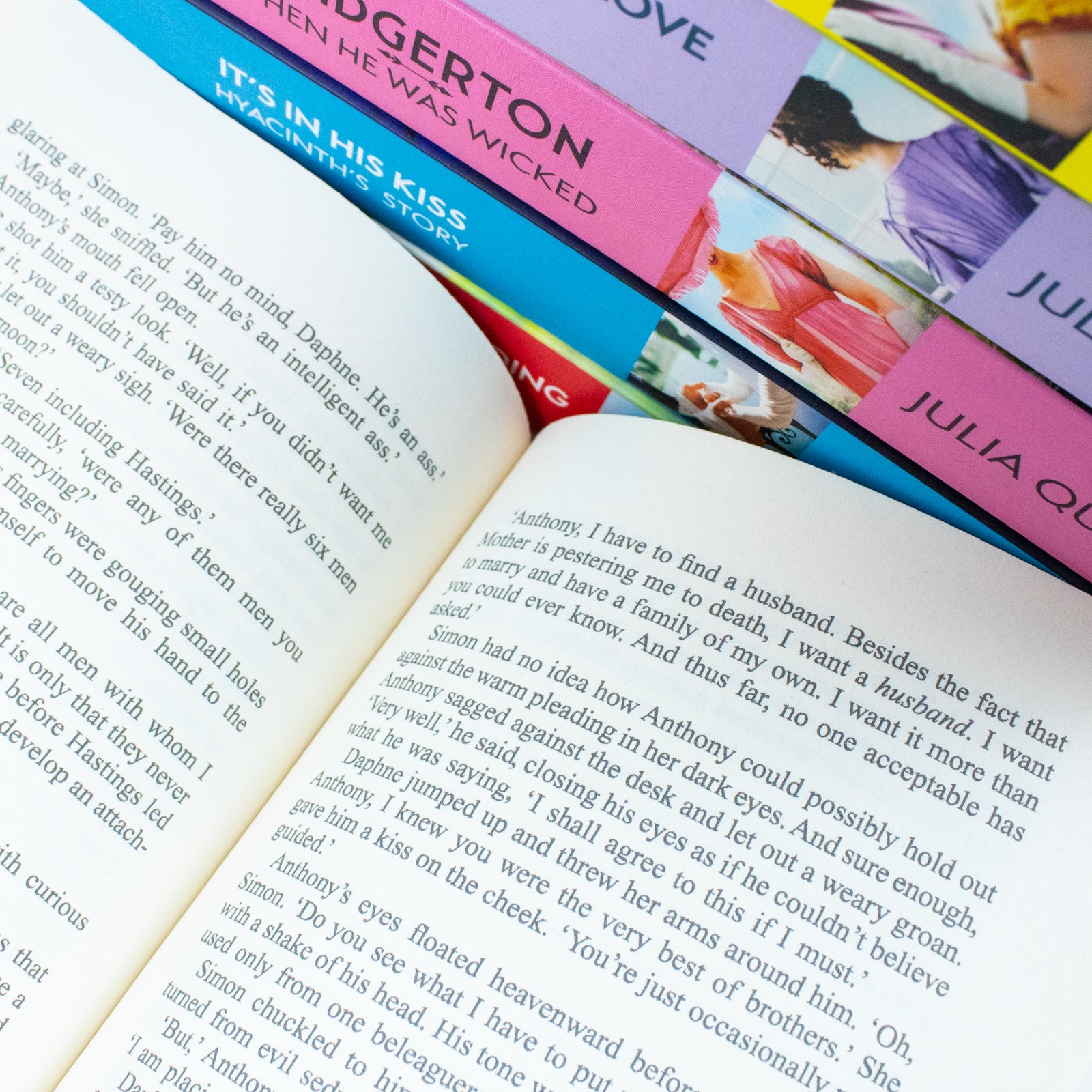 Bridgerton Family Series Books 1-8 Collection Set by Julia Quinn - Paperback - back cover detail