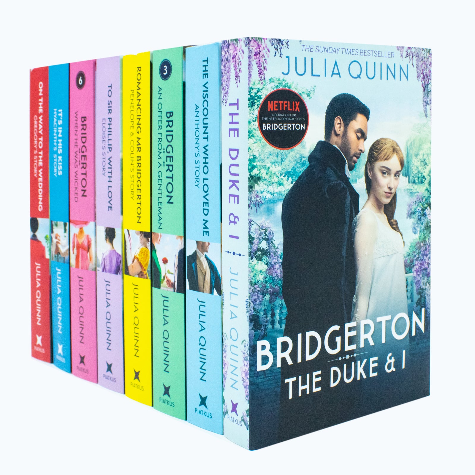 Bridgerton Family Series Books 1-8 Collection Set by Julia Quinn - Paperback - Netflix TV tie-in covers