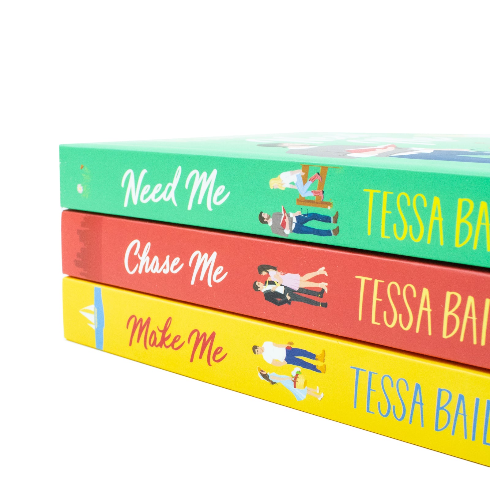 Broke and Beautiful Series by Tessa Bailey - Chase Me, Need Me, Make Me paperback books