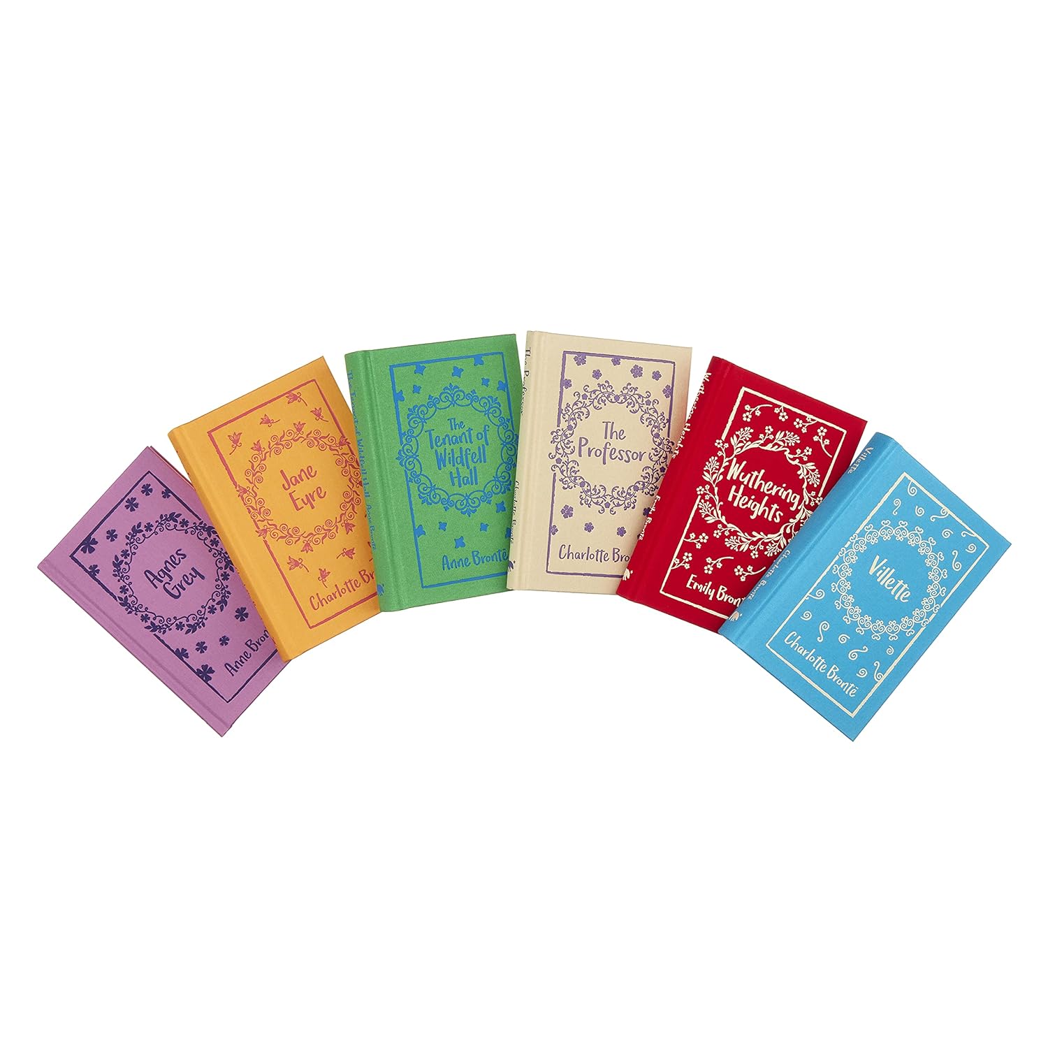 The Brontë Collection hardback boxed set showing embossed covers and coloured endpapers