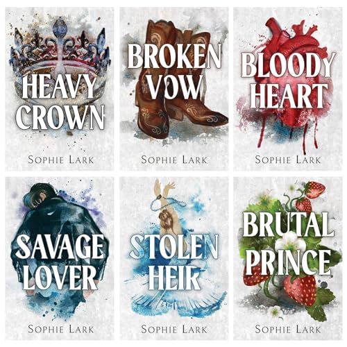 Front covers of the Brutal Birthright Series 6 book paperback set by Sophie Lark, dark mafia romance collection