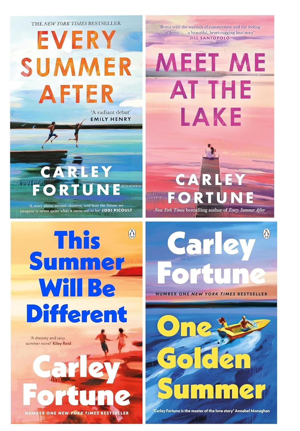Close-up cover detail of the Carley Fortune 4 Books Collection Set paperback romance novels
