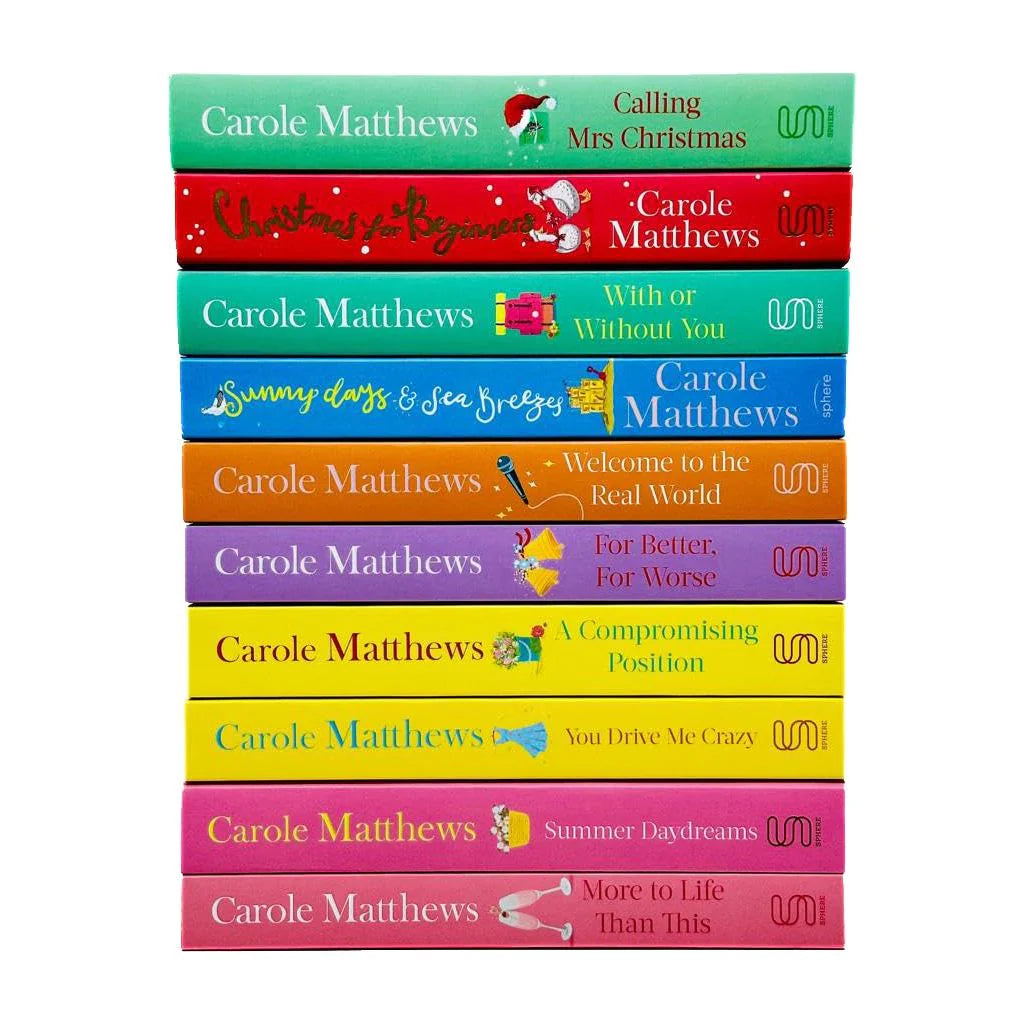 Carole Matthews 10 Books Collection Set paperback - back cover view of the ten-book Sphere romantic comedy set