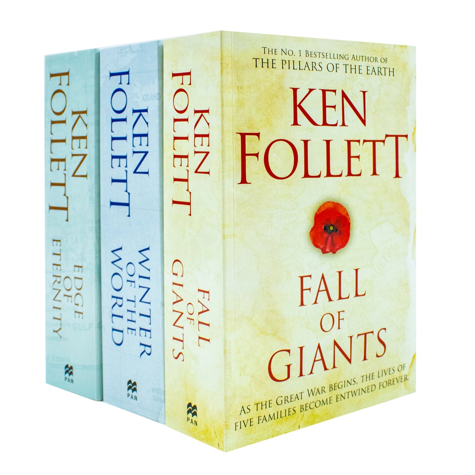 The Century Trilogy by Ken Follett - 3 Books Collection Set (Fall of Giants, Winter of the World, Edge of Eternity) - Paperback Historical Fiction