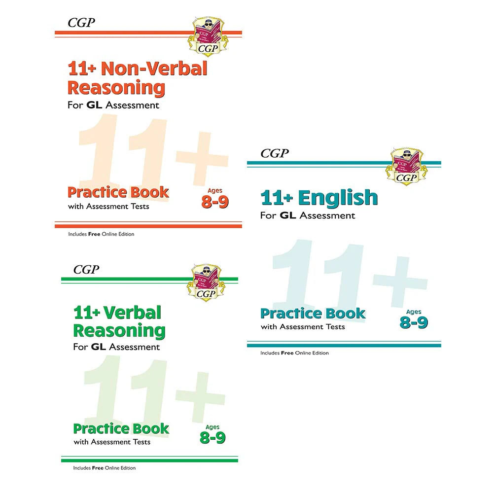 CGP 11+ English, Verbal Reasoning & Non-Verbal Reasoning 3 Books Collection Set - Paperback - Ages 8-9