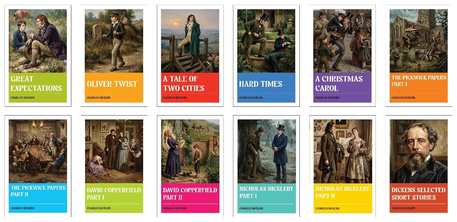 Charles Dickens paperback set including A Tale of Two Cities and Hard Times
