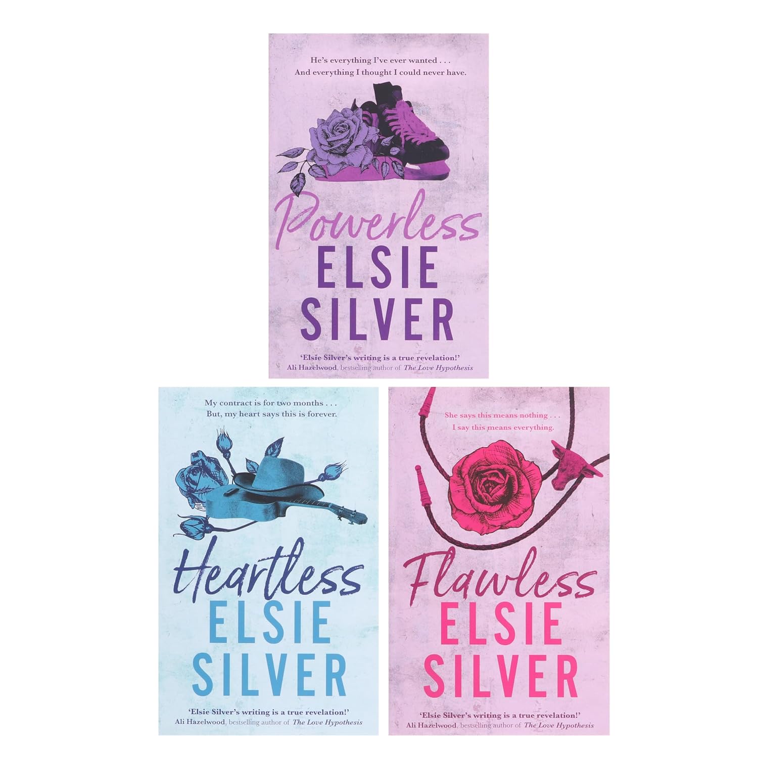 Chestnut Springs 3 Book Paperback Collection by Elsie Silver - Heartless, Flawless, Powerless - front cover
