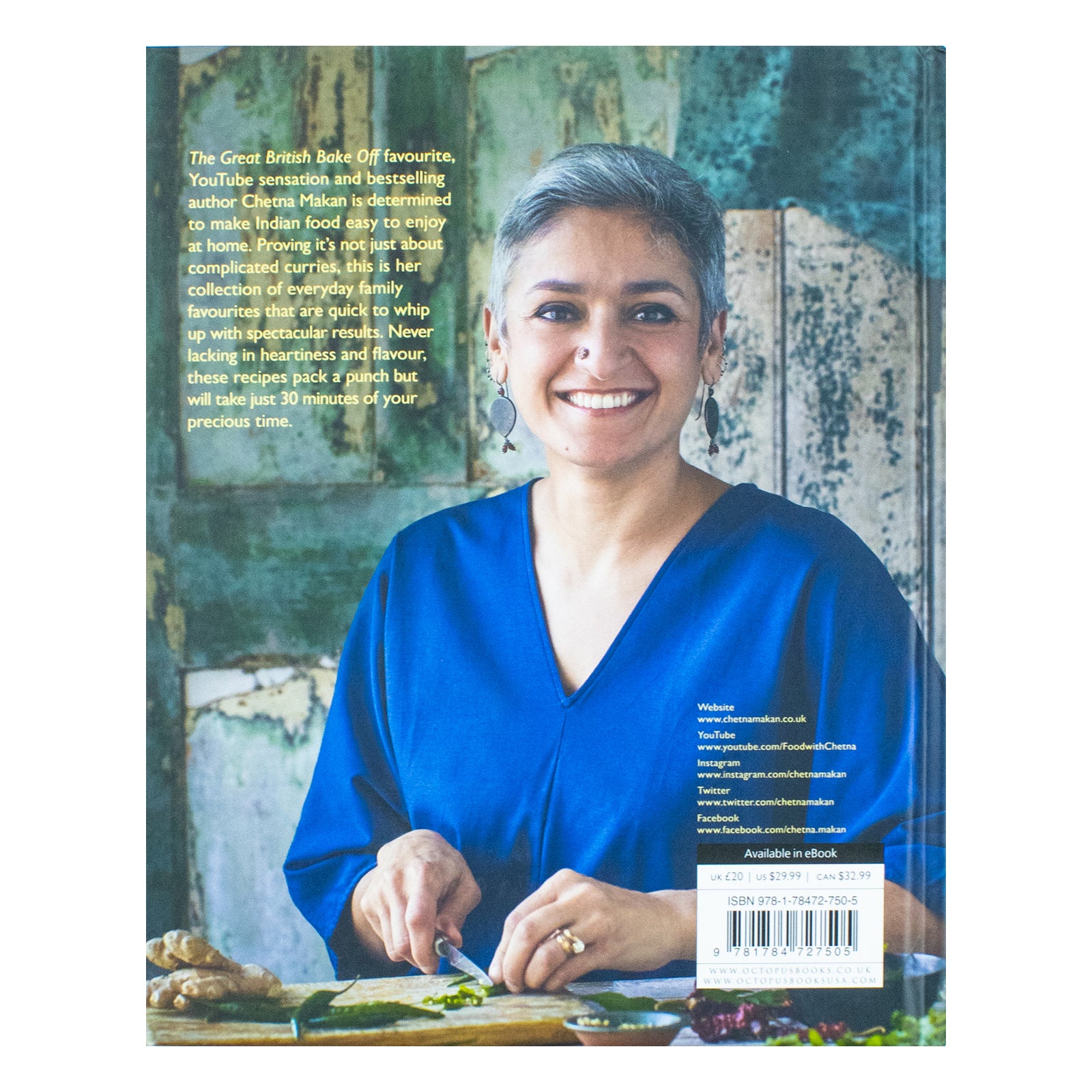 Chetna's 30-Minute Indian by Chetna Makan - hardback Indian cookbook, back cover