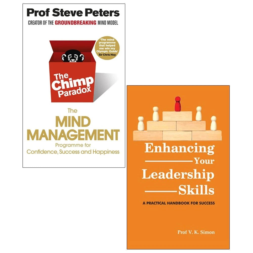 The Chimp Paradox and Enhancing Your Leadership Skills 2 books collection set - paperback front cover