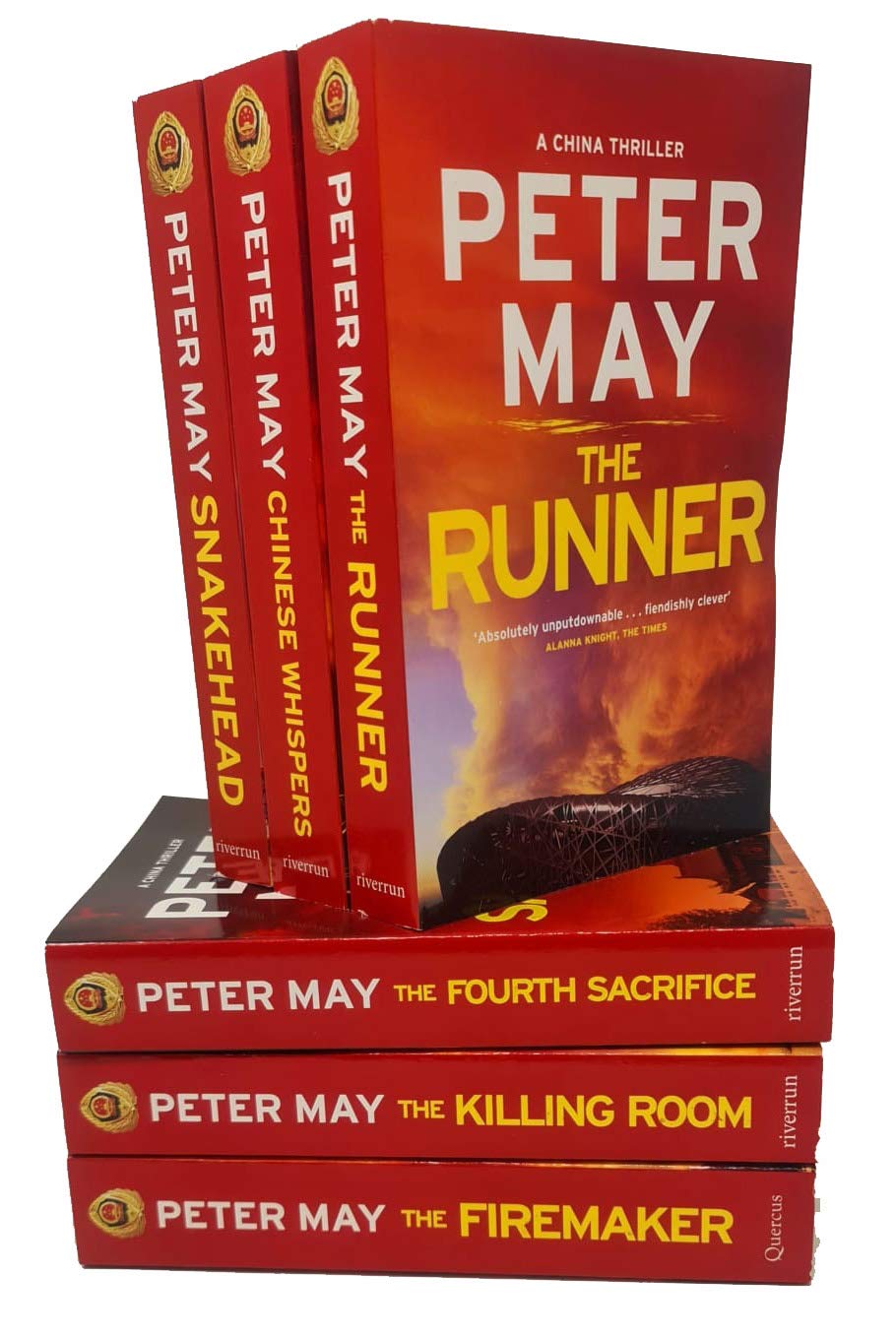 China Thrillers series by Peter May - Firemaker, Fourth Sacrifice, Killing Room, Snakehead, Runner, Chinese Whispers paperbacks