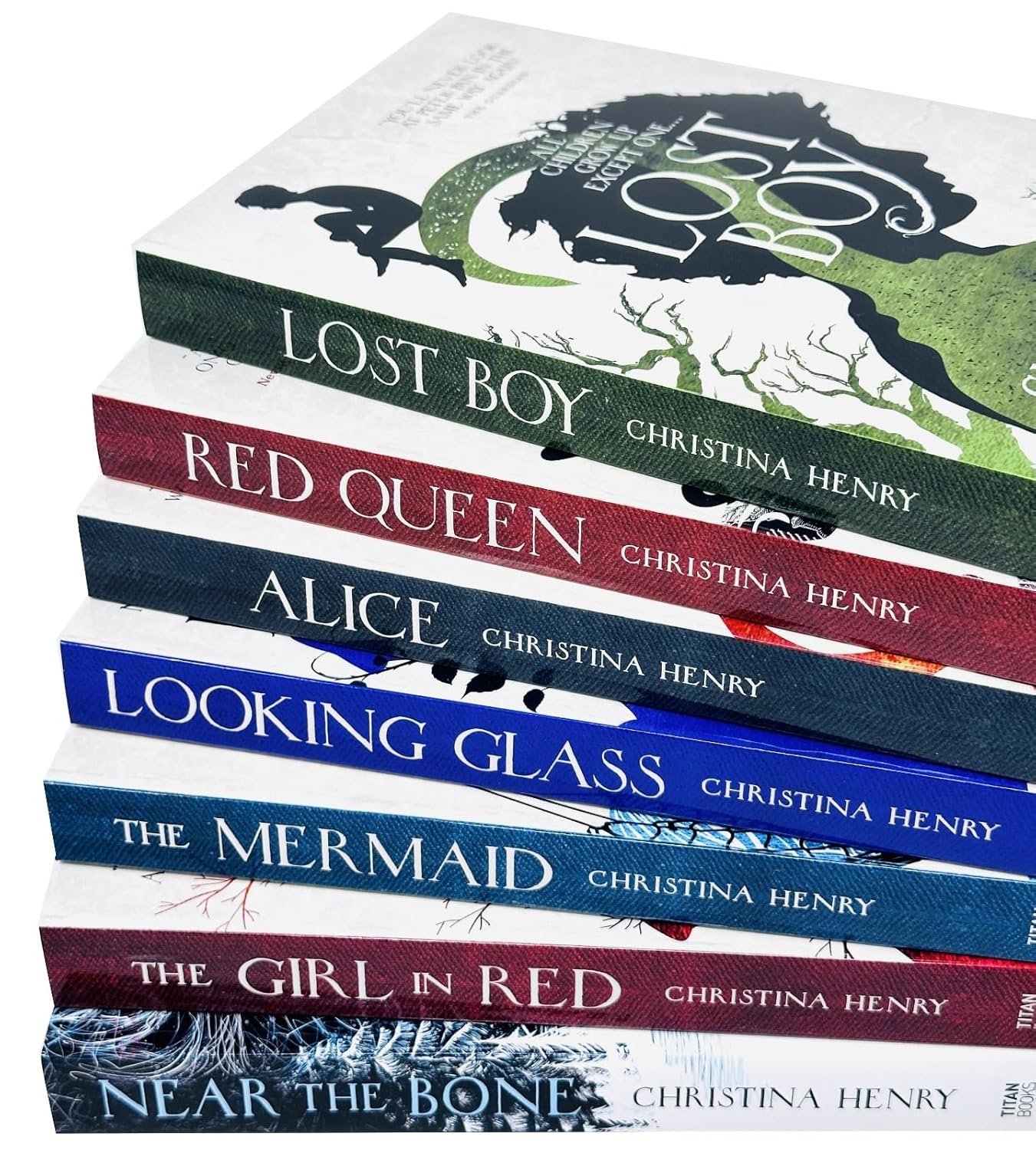 Christina Henry 7 book set covers - Lost Boy, The Mermaid, The Girl in Red, Near the Bone paperback editions