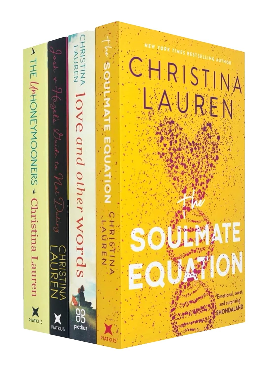 Christina Lauren 4 Books Collection Set featuring The Unhoneymooners, The Soulmate Equation, Love and Other Words and Josh and Hazel's Guide to Not Dating - Paperback Romance Set