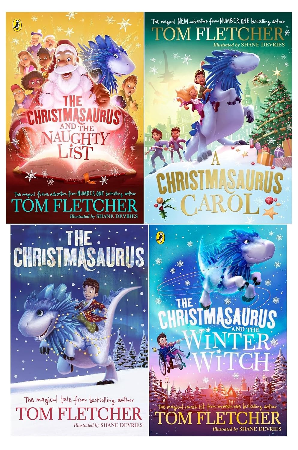 The Christmasaurus Collection by Tom Fletcher - paperback book cover, ages 8-12
