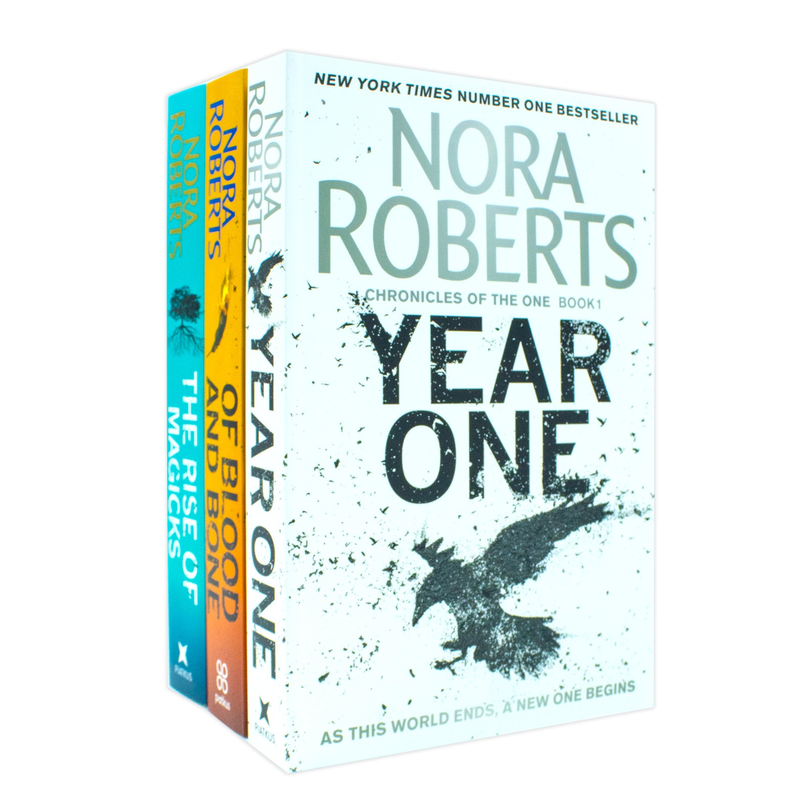 Chronicles of The One 3 Books Collection Set by Nora Roberts (Year One, Of Blood and Bone, The Rise of Magicks) - brand new paperback fiction trilogy