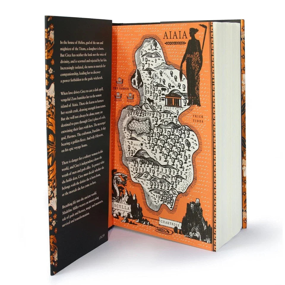 Circe by Madeline Miller anniversary hardback edition, angled view showing cover design