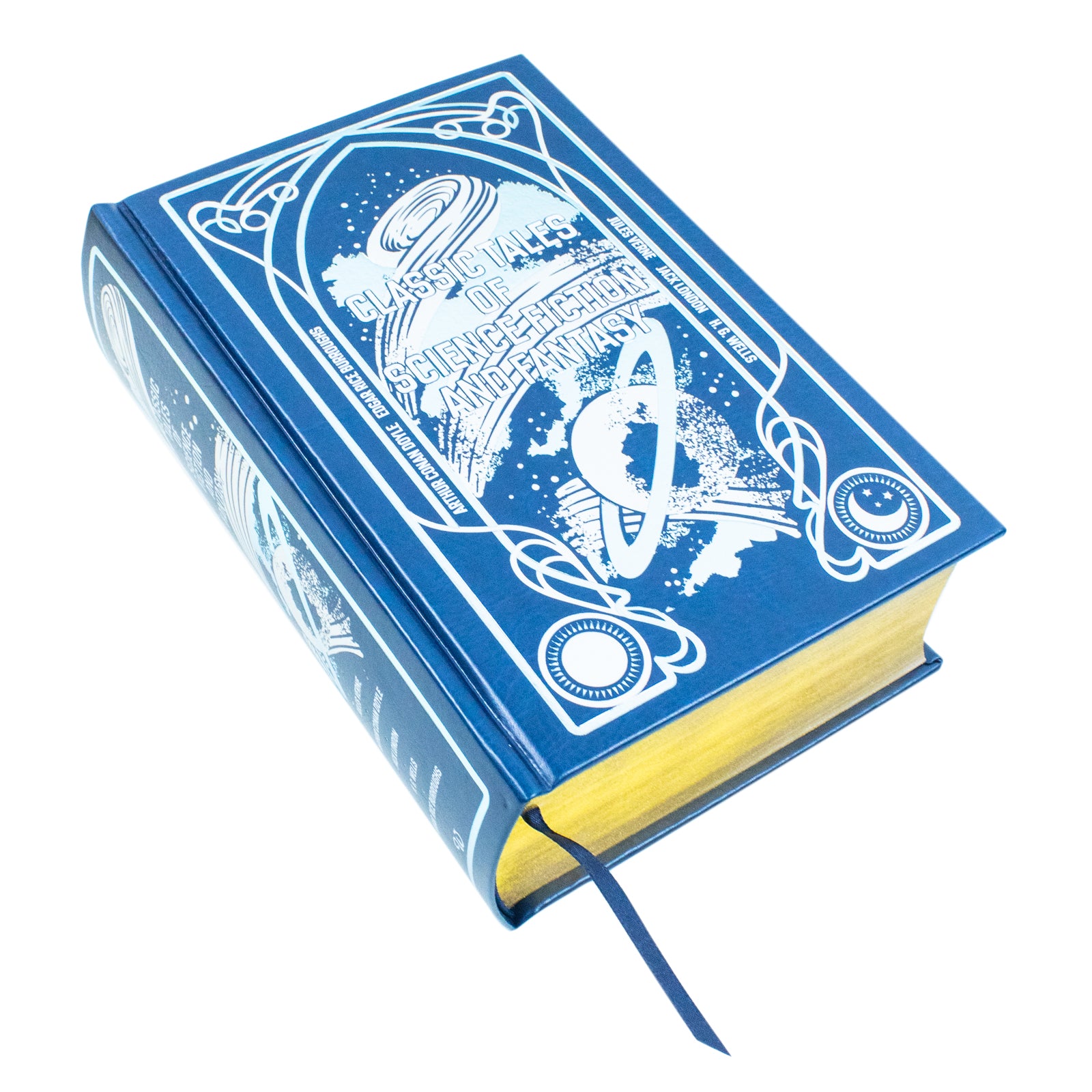 Front cover of Classic Tales of Science Fiction and Fantasy leather-bound gift edition