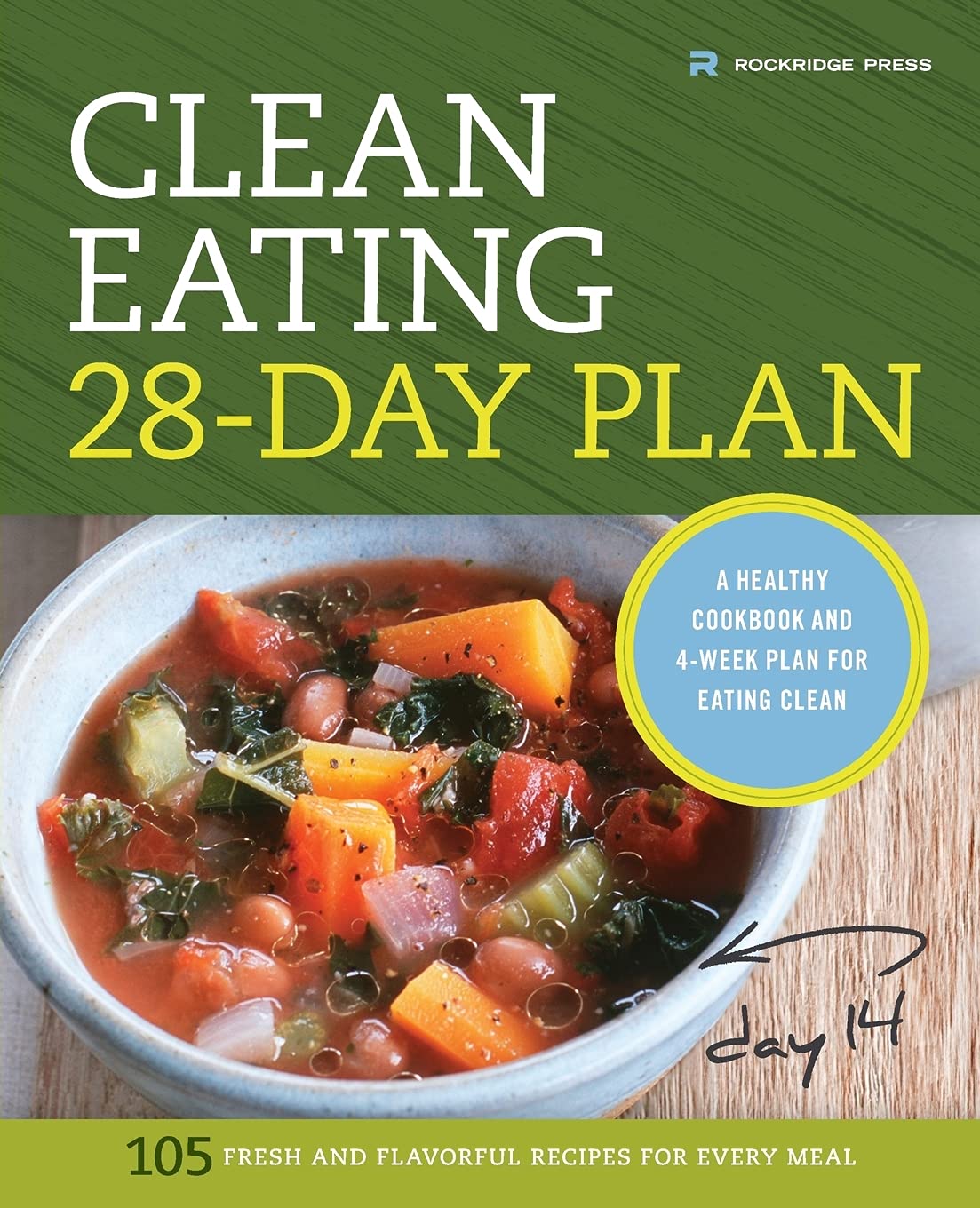 Clean Eating 28-Day Plan by Rockridge Press - paperback cookbook cover with 4-week clean eating meal plan