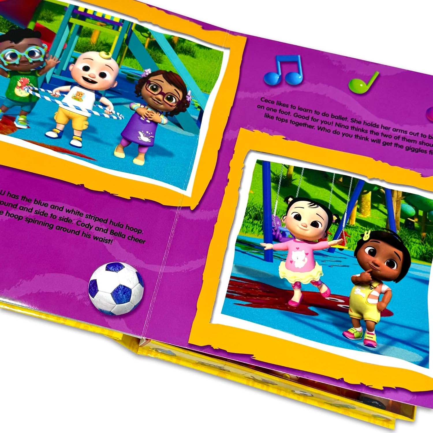 Back of Cocomelon My Busy Books box showing product details and age range 3-5