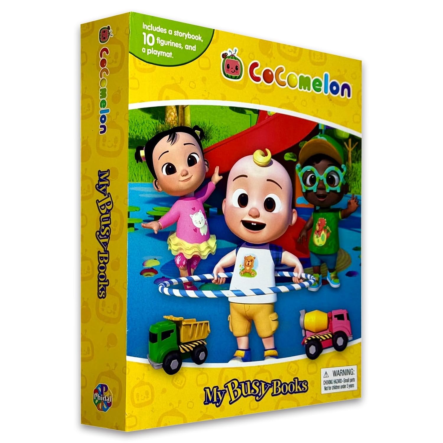 Fold-out playmat included with the Cocomelon My Busy Books activity set