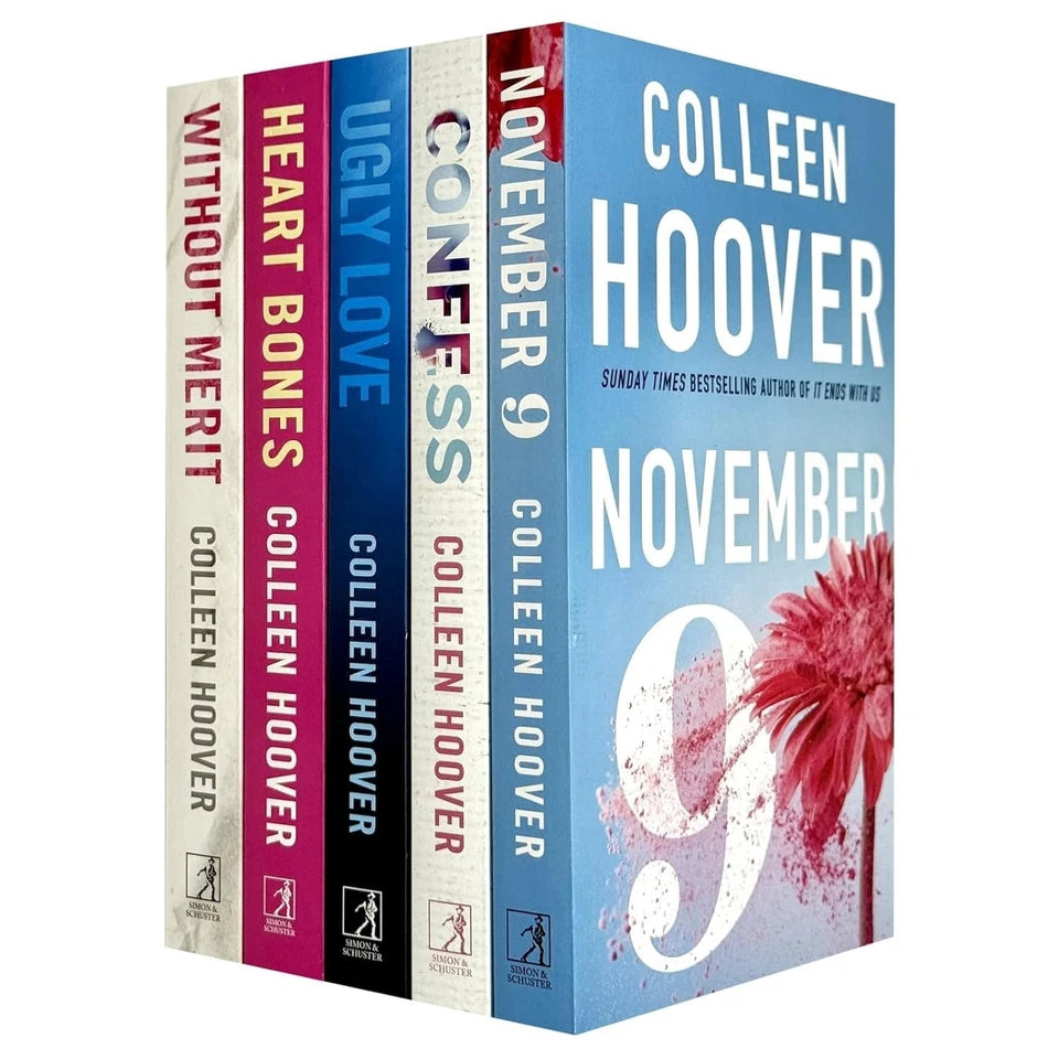 Colleen Hoover Collection 5 Books Set - Ugly Love, November 9, Confess, Without Merit, Heart Bones - Paperback Romance Fiction