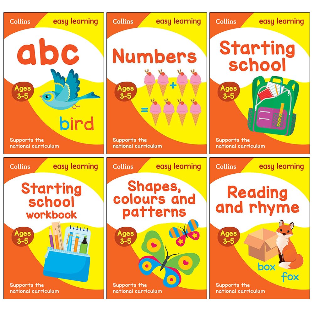 Collins Easy Learning Preschool 6 Books Collection Set Ages 3-5 paperback cover