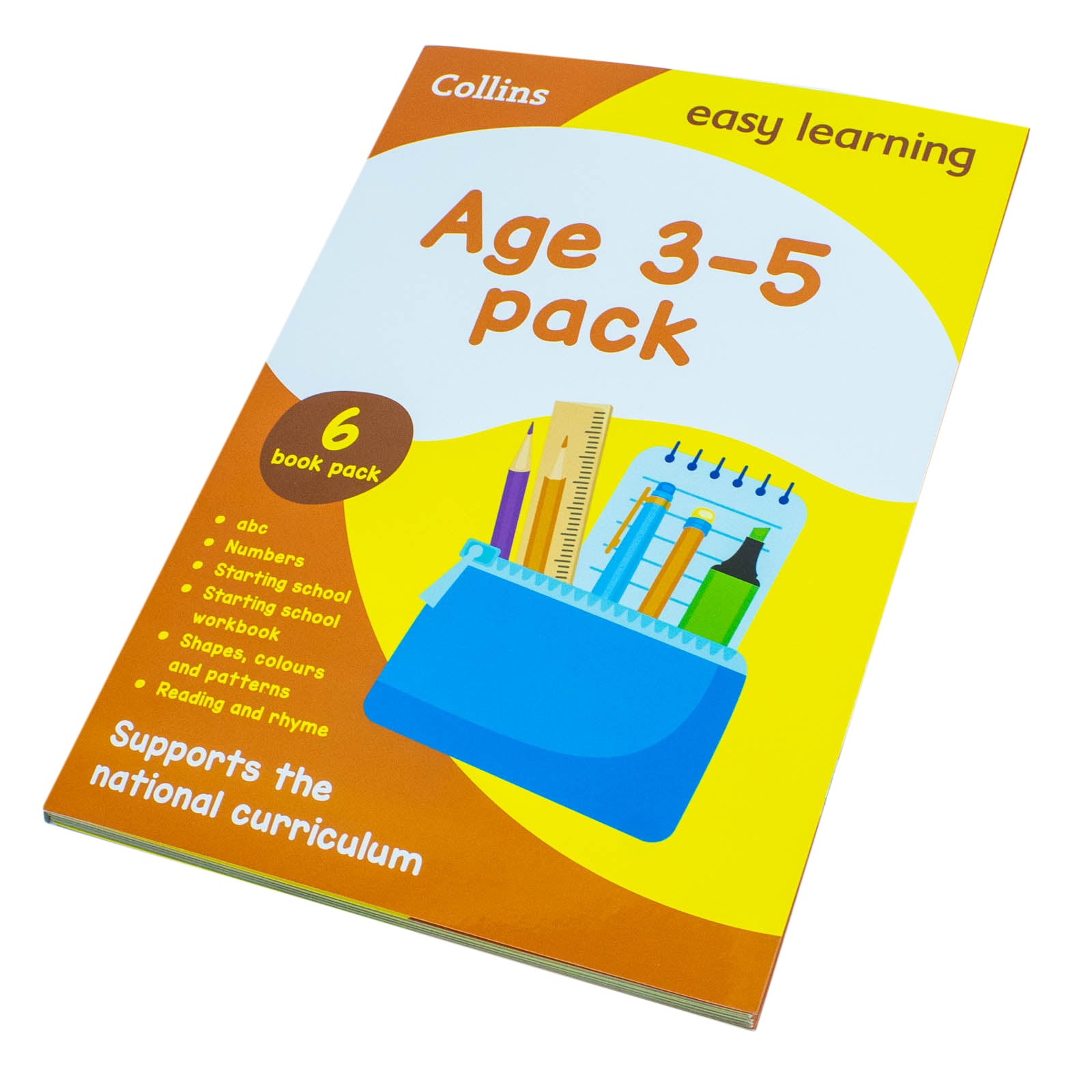 Collins Easy Learning Preschool 6 Books Collection Set Ages 3-5 paperback - all six books stacked