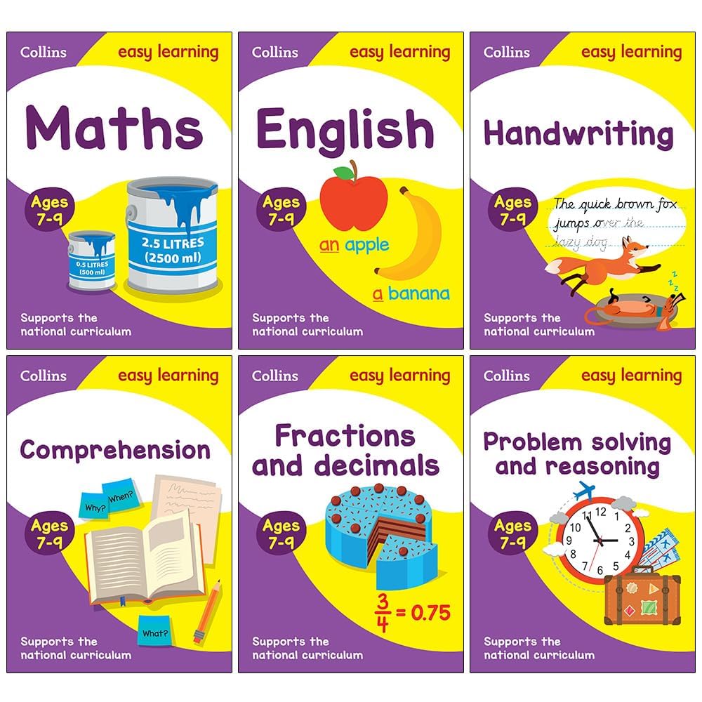 Collins Easy Learning Starter Set Ages 7-9 - 6 book paperback collection for KS2 home learning