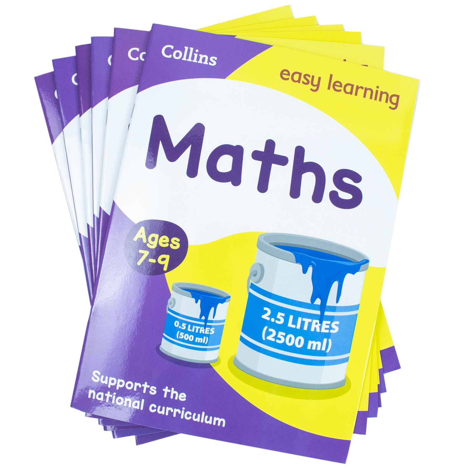 Collins Easy Learning Starter Set Ages 7-9 paperback set showing all 6 books - maths, english, comprehension, handwriting