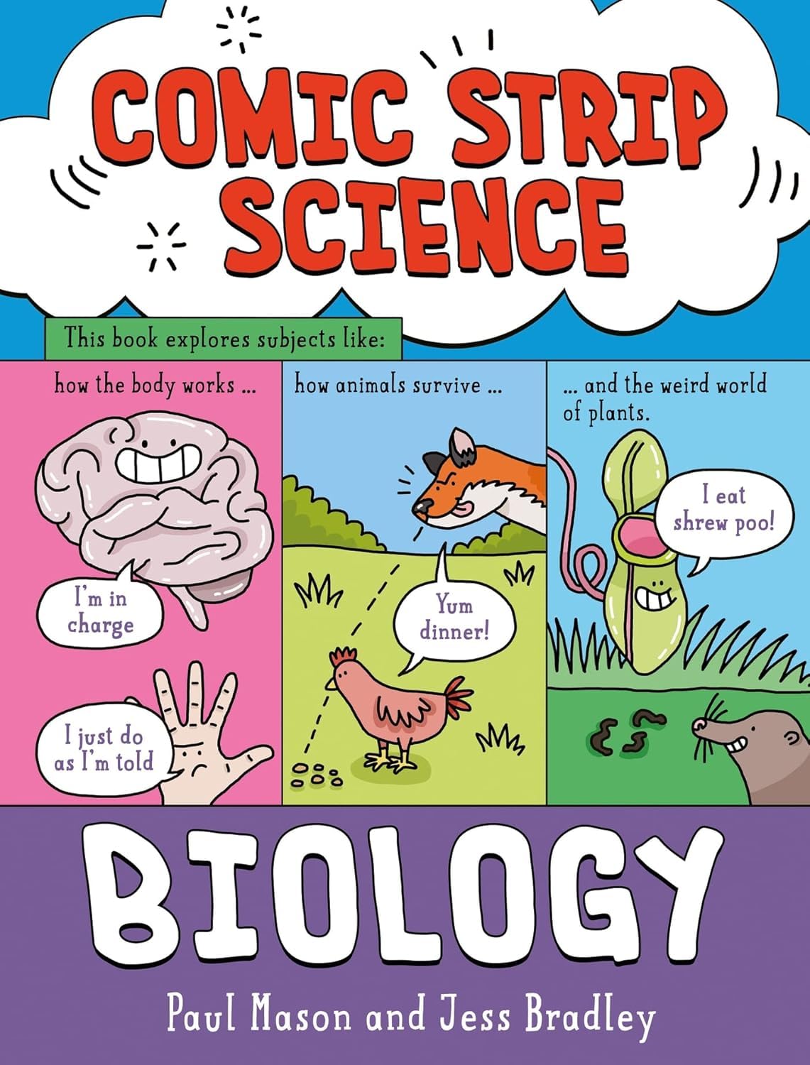 Comic Strip Biology paperback book cover by Paul Mason - Comic Strip Science series for ages 7-9