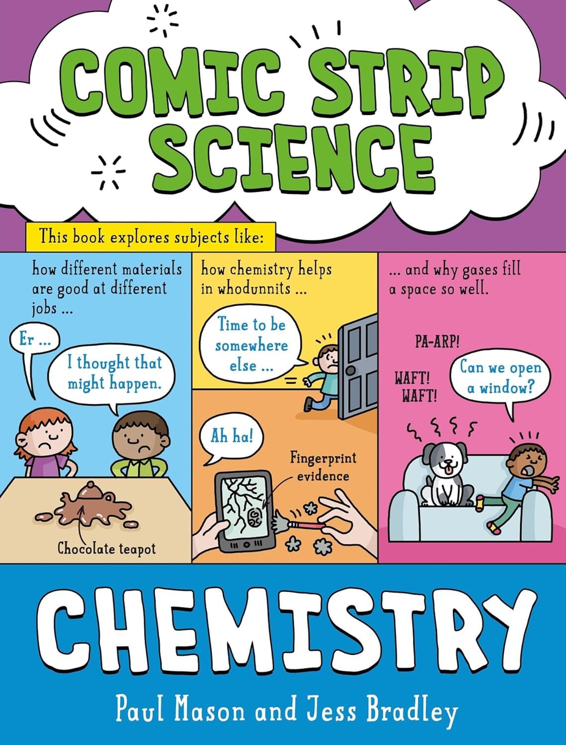 Comic Strip Chemistry paperback book cover by Paul Mason - Comic Strip Science series for ages 7-9